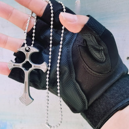 Collar de cruz para hombre, llavero de autodefensa, accesorios con cuentas, cadena colgante, EDC, multiherramientas, joyería de moda, gadgets geniales.