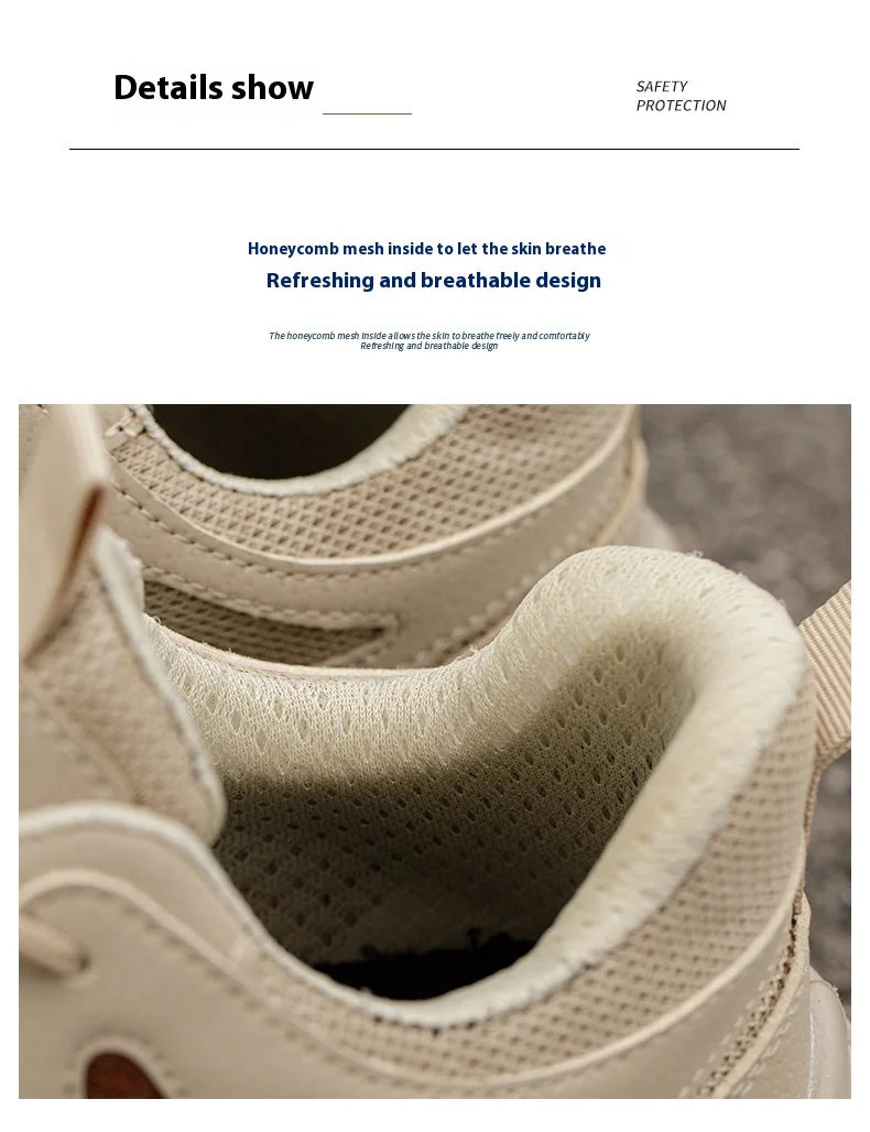 Zapatos de seguridad ligeros para hombre y mujer, zapatos de trabajo con puntera de acero, botas de trabajo, zapatillas deportivas transpirables para hombre y mujer, botas tácticas