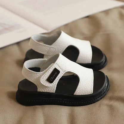 Sandalias de moda para niños, nuevas sandalias de verano para niños medianos y pequeños, suela suave, antideslizantes, con punta abierta, para playa.
