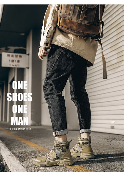 Botas militares para hombre y mujer, camuflaje, caqui, negro, caña alta, antideslizantes, tácticas, para mecánico, trabajo, escalada, zapatillas deportivas.