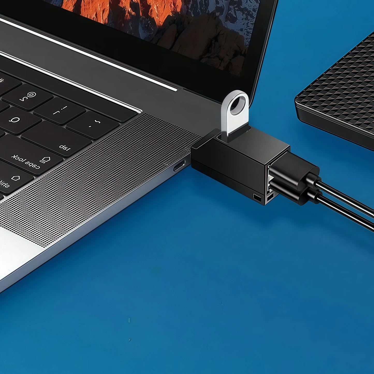 Adaptador concentrador USB 3.0 de 4 puertos: transferencia de datos de alta velocidad de 5 Gbps, diseño compacto y portátil para ordenador portátil, PC y Mac.