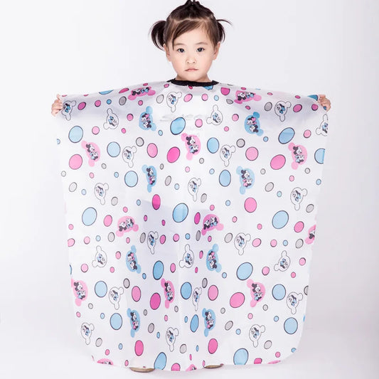 Capa de peluquería con dibujos animados para niños, capa profesional de peluquería, bata de corte impermeable, suministros para el cuidado del cabello