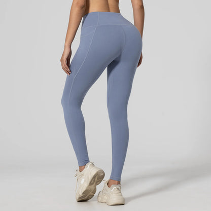 Leggings de yoga para mujer, 2 unidades, con bolsillos, color liso, para gimnasio, actividades al aire libre, cintura alta, ajustados, pantalones deportivos para correr.