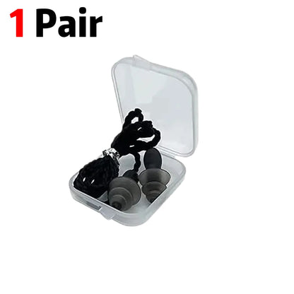 Tapones de silicona suaves con reducción de ruido y protección auditiva, reutilizables, con cordón de goma, para dormir, nadar, roncar y practicar deportes.
