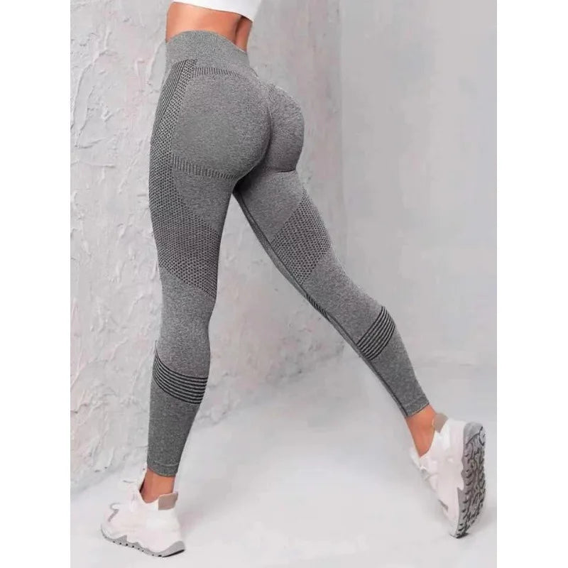 Leggings deportivos de cintura alta con rayas y malla para mujer, levantan glúteos y cadera, ideales para entrenamiento al aire libre, correr, yoga y gimnasio.