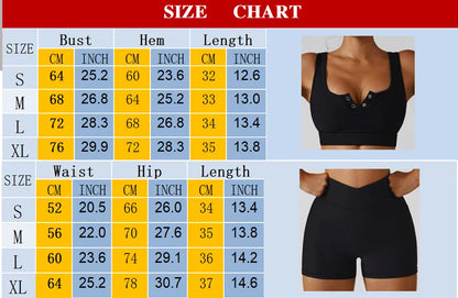 Conjunto de yoga y fitness para mujer, sujetador deportivo con cintura cruzada, mallas y pantalones cortos, ropa deportiva para mujer, conjuntos de entrenamiento, ropa para correr, fitness y gimnasio.