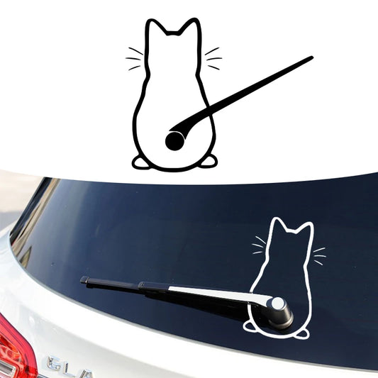 Pegatinas para el interior del coche Diseño artístico Pegatinas divertidas de gato para el coche Cristal trasero Decoración del coche Pegatinas y calcomanías de estilo para el coche