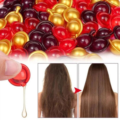 Cápsula de vitaminas para el cabello Aceite de queratina Restauración rápida Cuidado del cabello suave y brillante Nutrir Reparar el cabello dañado Tratamiento para la división Producto