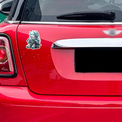 Chica sexy creativa y genial con una pistola, linda pegatina de cochecito de bebé, pegatina de decoración de coche, pegatina creativa de motocicleta de coche