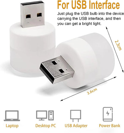 1/10 Mini Luz Nocturna USB Luz Blanca Cálida para Protección Ocular, Ideal para Leer, Leer y Cargar Dispositivos Móviles, Ordenadores y Ordenadores