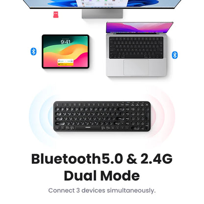 Teclado inalámbrico UGREEN con Bluetooth y teclas en ruso, coreano e inglés de 2,4 GHz para portátiles, MacBook, iPad, PC y tabletas.