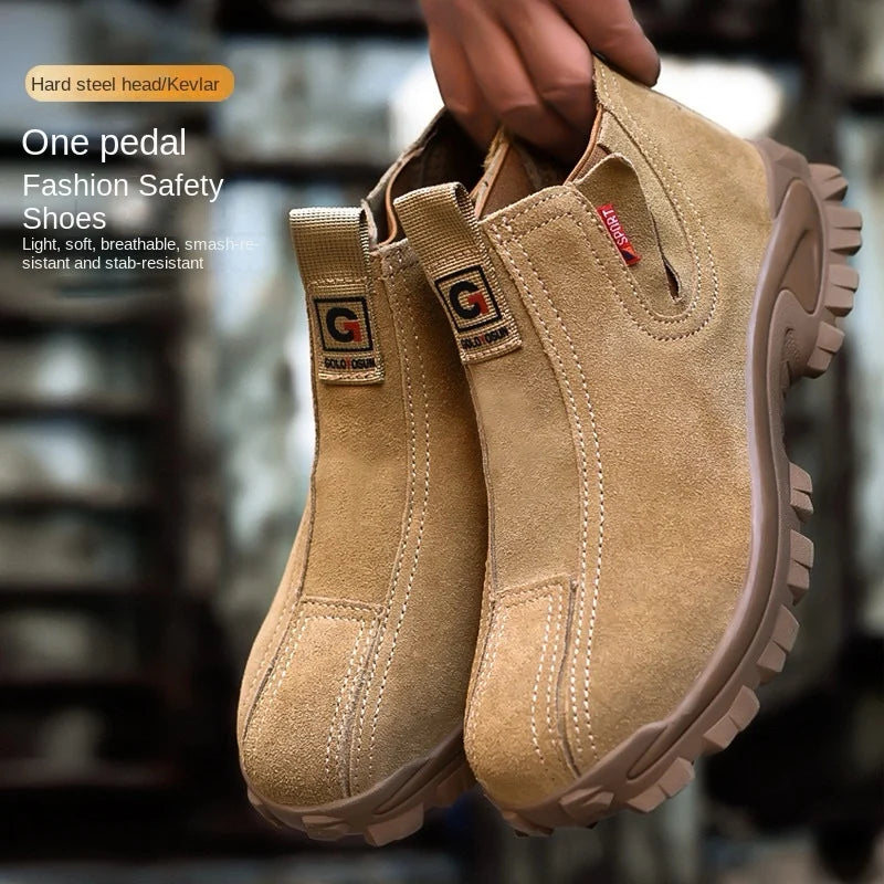 Zapatos de trabajo ligeros para hombre y mujer, cómodos, impermeables, antiaplastamiento, antipinchazos, antideslizantes, con suela resistente a la abrasión, calzado de seguridad.