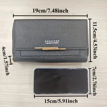 Nueva billetera para mujer, bolso de hombro multifuncional de estilo coreano, bolso de mano de longitud media y monedero con cremallera.