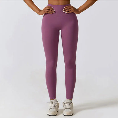 Pantalones de yoga, mallas deportivas para mujer, leggings de gimnasio, suaves, de cintura alta, elásticos, transpirables, de nailon, tipo T.