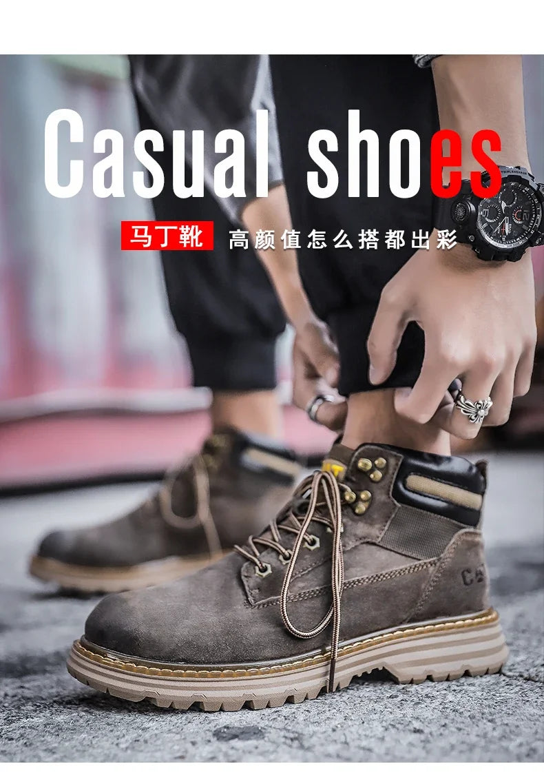 Botas de nieve para hombre, ideales para el invierno. Botas clásicas de caña alta para senderismo, con suela gruesa antideslizante y gran practicidad.