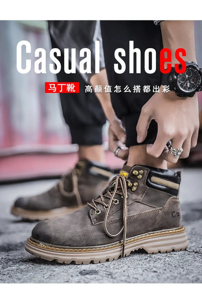 Botas de nieve para hombre, ideales para el invierno. Botas clásicas de caña alta para senderismo, con suela gruesa antideslizante y gran practicidad.