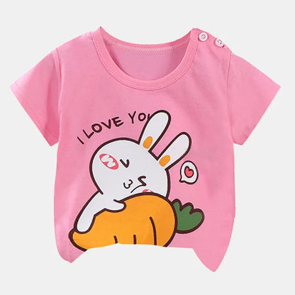 Ropa para niños, camisetas, ropa para niños, camisetas de verano para niños y niñas, camisetas de dibujos animados, ropa de manga corta, 100 % algodón, ropa para bebés
