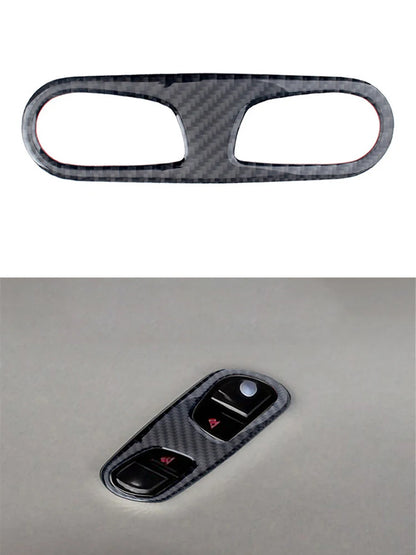 Accesorios decorativos para el interior del coche Audi A6 A7 2012 2013 2014 2015 2016 2017 2018, pegatinas negras de fibra de carbono, embellecedor de cubierta.