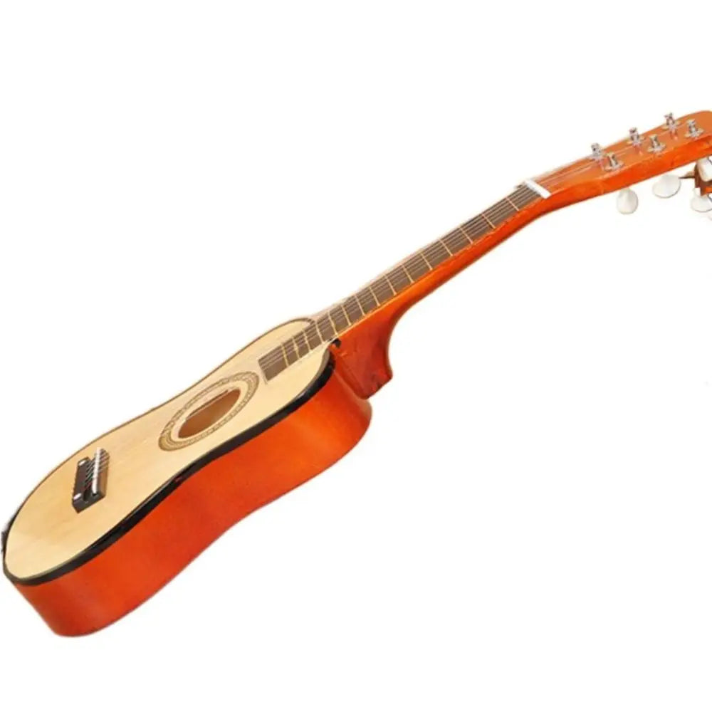 Guitarra infantil de madera maciza con perilla de cuerda ajustable, instrumento infantil multicolor, juguete clásico de alta calidad de sonido.