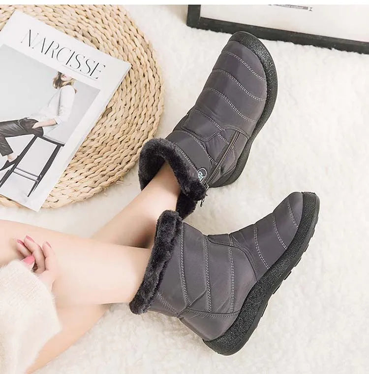 Botas de nieve para mujer, zapatos casuales para mujer, botines impermeables para mujer, botines ligeros de talla grande, botas de invierno para niñas