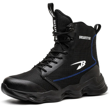 2024 Nuevos zapatos de seguridad para hombre, botas altas de trabajo, zapatillas de trabajo con puntera de acero, botas de trabajo antigolpes y a prueba de pinchazos, zapatos indestructibles