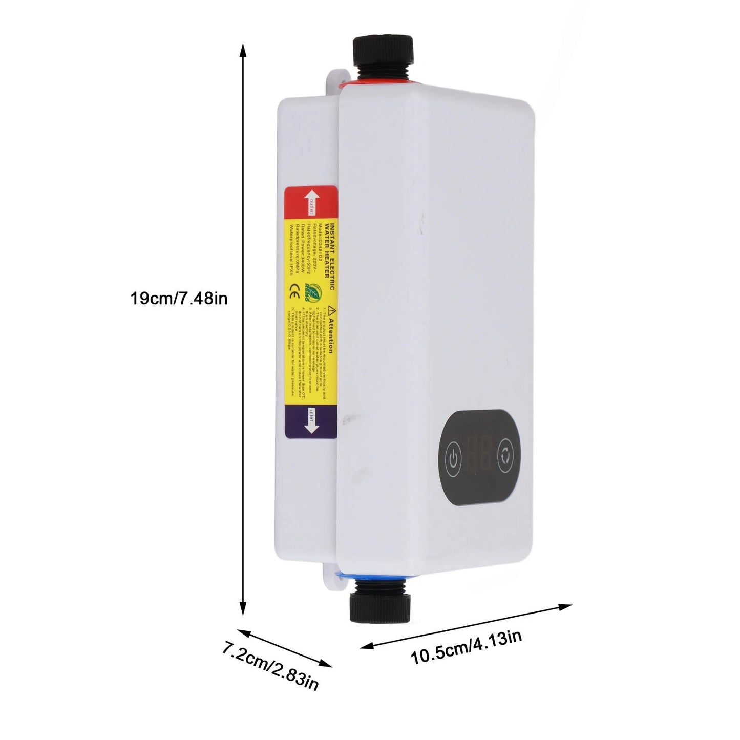 Calentador de agua eléctrico instantáneo con función de memoria, convertidor de frecuencia y temperatura constante. 220 V, 3400 W.