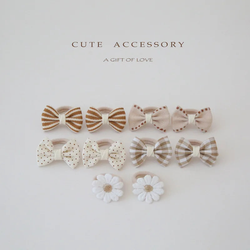 Accesorios para el cabello para niñas, lindas cintas para el cabello, linda cuerda para el cabello, 10 piezas/lote, pinzas elásticas para el cabello para niños.