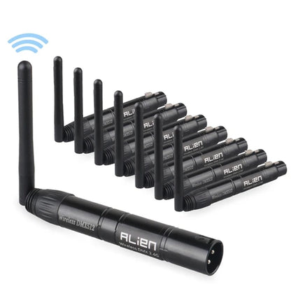 Controlador inalámbrico ALIEN DMX512, receptor y transmisor, 2,4 G, ISM, distancia de comunicación de 300 m, para escenarios, DJ, discotecas, bares y luces.
