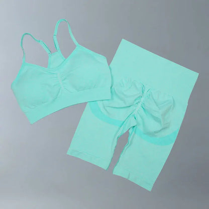 Conjunto deportivo para mujer, top deportivo, leggings de yoga, sujetador deportivo, leggings sin costuras para realce de glúteos.