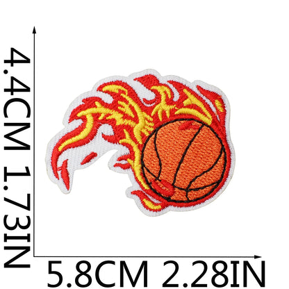 Emblema de baloncesto deportivo, accesorios de ropa, insignia, pegatina bordada, parches termoadhesivos