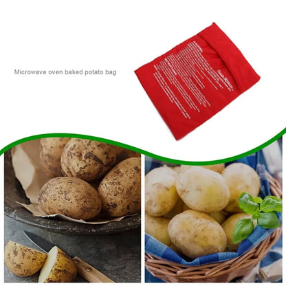 Bolsa reutilizable para cocinar papas en microondas, bolsa para cocinar papas al horno, papas perfectas en 4 minutos, bolsa roja para hornear