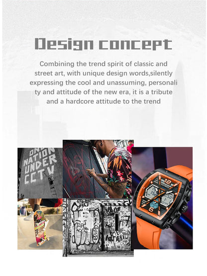 Reloj militar digital LIGE para hombre, resistente al agua hasta 50 m, LED, de cuarzo, deportivo, grande, Masculino