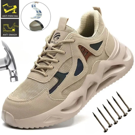 Zapatos de seguridad ligeros para hombre y mujer, zapatos de trabajo con puntera de acero, botas de trabajo, zapatillas deportivas transpirables para hombre y mujer, botas tácticas
