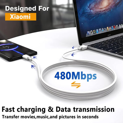 Cable USB tipo C original de Xiaomi, cargador rápido turbo de 120 W, 90 W y 67 W para Mi 15, 14, 13, 12 T Pro, 11 Ultra Poco X6, X7, Redmi Note BlackShark