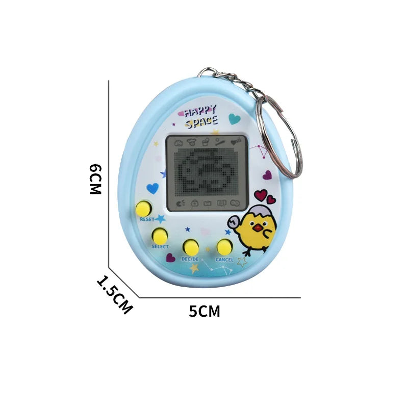Mascotas electrónicas, juguetes virtuales, Tamagotchi, animales cibernéticos nostálgicos, juguetes digitales para niños.
