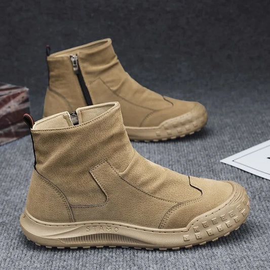 Botas Martin de caña alta para hombre, nuevo calzado de otoño, transpirables, de tendencia, versátiles, antideslizantes, para uso casual y laboral.