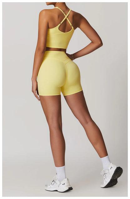 SWELTERING Conjunto de 2 piezas de ropa deportiva para mujer, conjunto de yoga, ropa deportiva para gimnasio, trajes de yoga, conjunto de fitness, chándales, sujetador deportivo, leggings para gimnasio