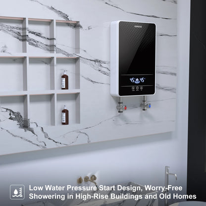 Calentador de agua eléctrico instantáneo sin tanque para ducha, baño y bañera, 220 V, 7000 W, con control automático de temperatura, para uso doméstico y hotelero.