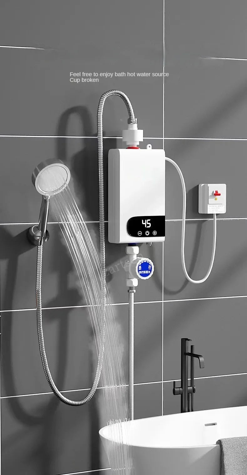 Calentador de agua eléctrico instantáneo con función de memoria, conversión de frecuencia y temperatura constante. 220 V, 4500 W.