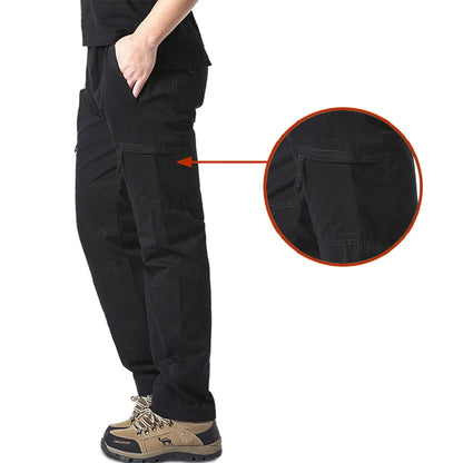 Pantalones cargo de algodón de alta calidad para hombre, pantalones tácticos informales con múltiples bolsillos para primavera y otoño, para acampar al aire libre, senderismo y trabajo.