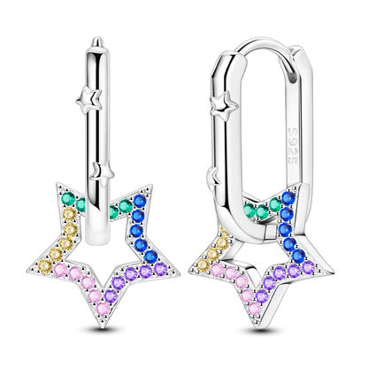 Pendientes brillantes de plata de ley S925 para mujer, con circonitas de colores, diseño de insecto, ideal como regalo de aniversario de boda.