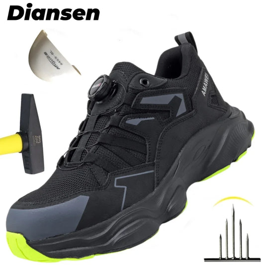 Zapatos de seguridad con puntera de acero para hombre, botas de trabajo industriales antideslizantes, antiperforación y antigolpes, ligeras y con certificación CE.
