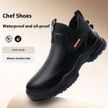 Zapatos de Chef para Hombre, Antideslizantes, Impermeables, Resistentes al Aceite, Cómodos Zapatos de Trabajo para Hombre, Resistentes, Casuales de Negocios, Nueva Moda.