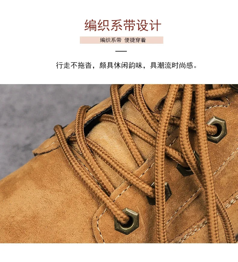 Botas de nieve para hombre, ideales para el invierno. Botas clásicas de caña alta para senderismo, con suela gruesa antideslizante y gran practicidad.