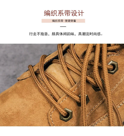 Botas de nieve para hombre, ideales para el invierno. Botas clásicas de caña alta para senderismo, con suela gruesa antideslizante y gran practicidad.