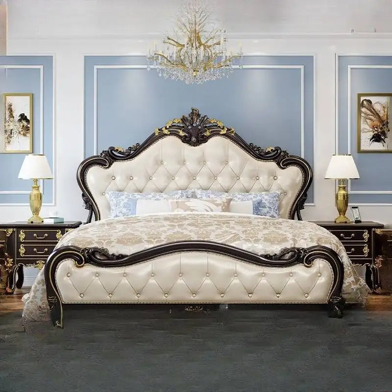 Cama doble europea de estilo minimalista, de lujo, moderna, ajustable, para matrimonio, muebles para el hogar.