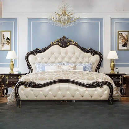 Cama doble europea de estilo minimalista, de lujo, moderna, ajustable, para matrimonio, muebles para el hogar.