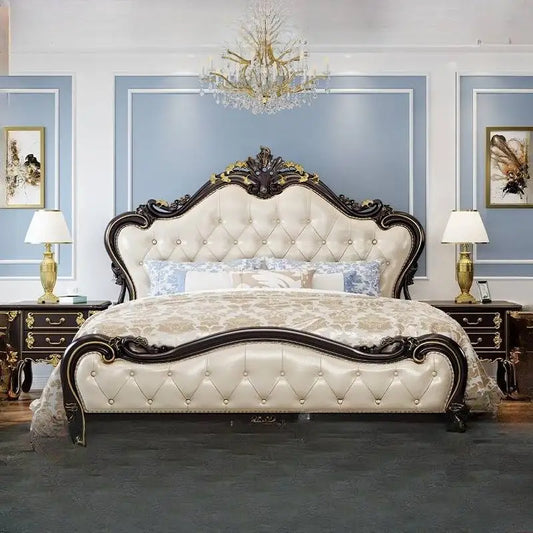 Cama doble europea de estilo minimalista, de lujo, moderna, ajustable, para matrimonio, muebles para el hogar.