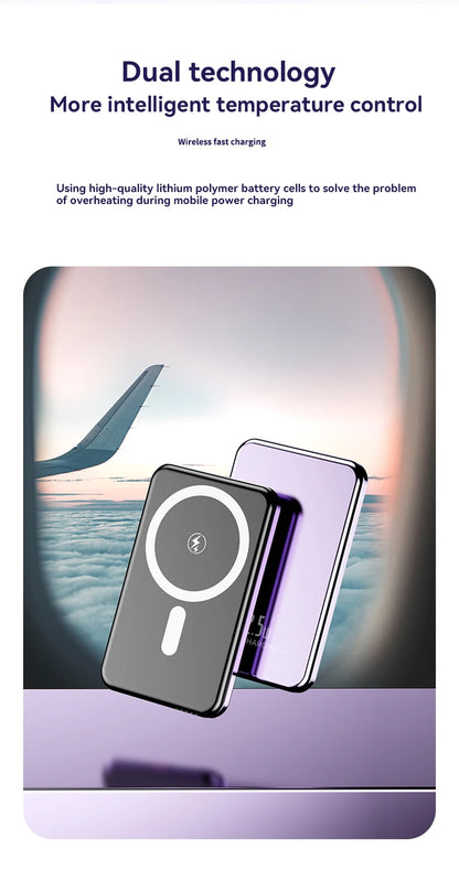 Cargador portátil magnético ultrafino Xiaomi de 500.000 mAh y 22,5 W PD con carga ultrarrápida para iPhone y Samsung.