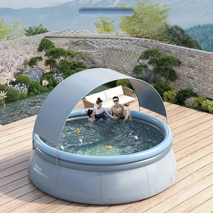 Piscina inflable para exteriores de PVC reforzado de 3 capas, duradera, con capacidad de 1200 galones y capacidad para hasta 3 personas.